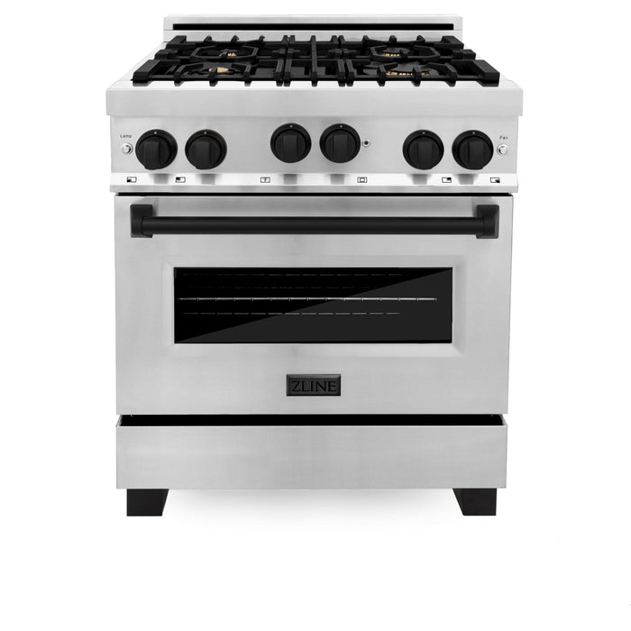 ZLINE 30" Autograph Edition, Gas Range, Gas Oven, RGZ-30-MB - Farmhouse Kitchen and Bath