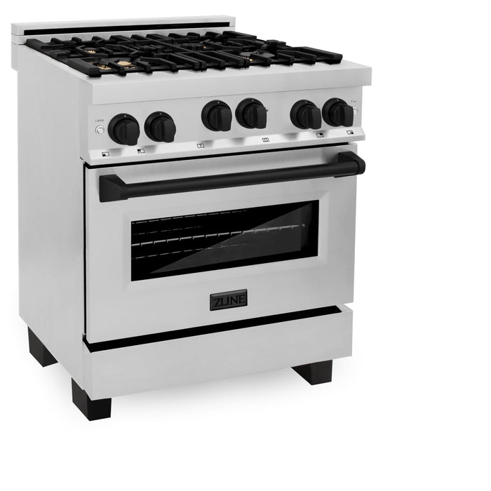 ZLINE 30" Autograph Edition, Gas Range, Gas Oven, RGZ-30-MB - Farmhouse Kitchen and Bath