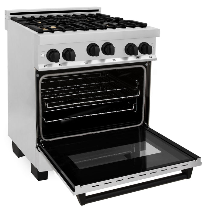 ZLINE 30" Autograph Edition, Gas Range, Gas Oven, RGZ-30-MB - Farmhouse Kitchen and Bath