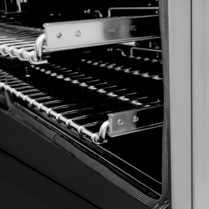 ZLINE 48" Gas on Gas Range in Stainless, Black Matt Doors, RG-BLM-48 - Farmhouse Kitchen and Bath