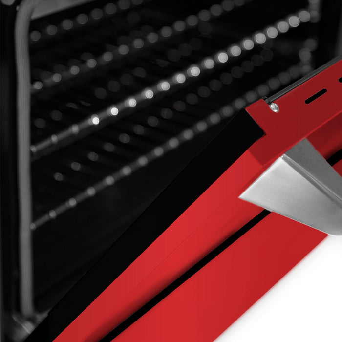 ZLINE 48" Gas on Gas Range in Stainless, Red Matt Doors, RG-RM-48 - Farmhouse Kitchen and Bath