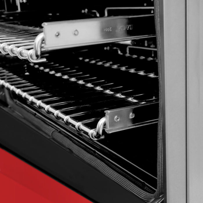 ZLINE 48" Gas on Gas Range in Stainless, Red Matt Doors, RG-RM-48 - Farmhouse Kitchen and Bath