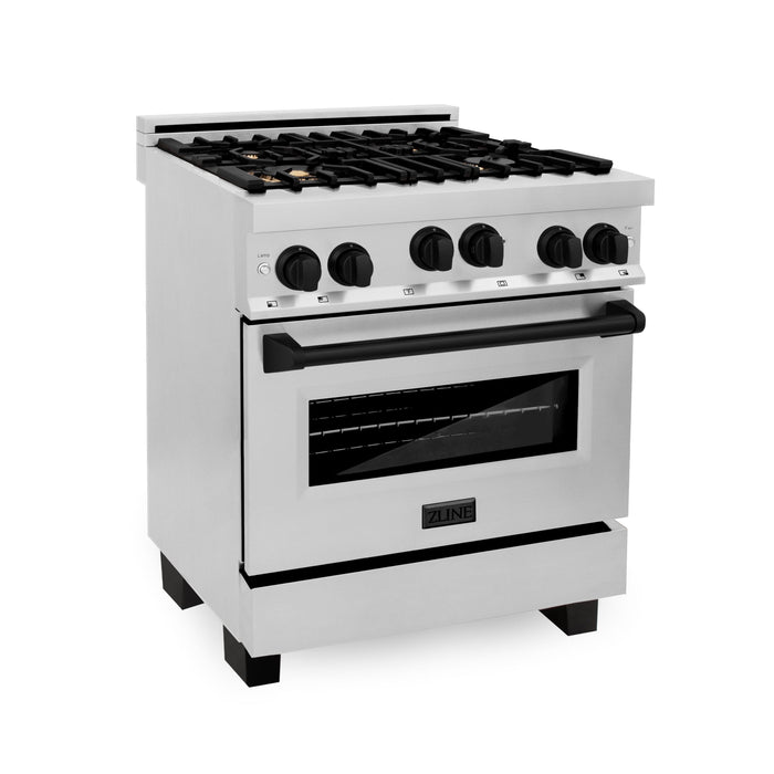 ZLINE 30" Autograph Edition, Gas Range, Gas Oven, RGZ-30-MB - Farmhouse Kitchen and Bath