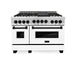 ZLINE 48" Autograph Gas Range, White Door, Black accent, RGZ-WM-48-MB - Farmhouse Kitchen and Bath