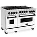 ZLINE 48" Autograph Gas Range, White Door, Black accent, RGZ-WM-48-MB - Farmhouse Kitchen and Bath