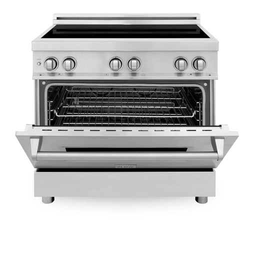 ZLINE 36" Induction Range with a 4 Element Stove and Electric Oven in Stainless Steel RAIND-36 - Farmhouse Kitchen and Bath