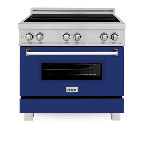 ZLINE 36" Induction Range in DuraSnow with a 4 Element Stove and Electric Oven RAINDS-BG-36 - Farmhouse Kitchen and Bath