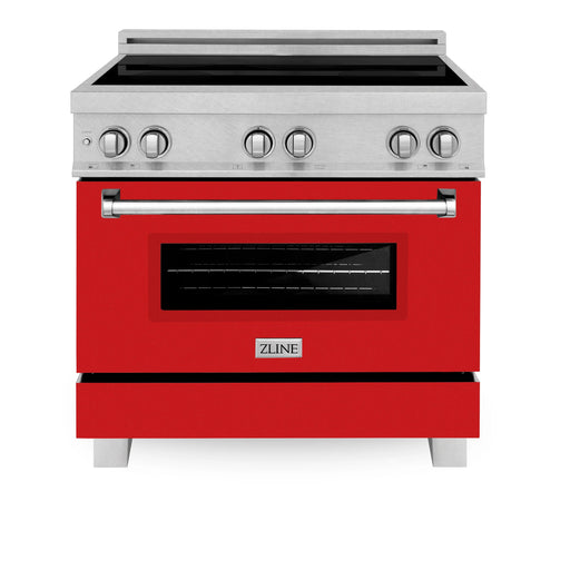 ZLINE 36" Induction Range in DuraSnow with a 4 Element Stove and Electric Oven RAINDS-RM-36 - Farmhouse Kitchen and Bath