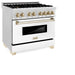 ZLINE 36" Autograph Edition Dual Fuel Range, White Door, RAZ-WM-36 - Farmhouse Kitchen and Bath