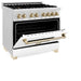 ZLINE 36" Autograph Edition Dual Fuel Range, White Door, RAZ-WM-36 - Farmhouse Kitchen and Bath