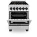 DISCONTINUED-ZLINE 24" Autograph Dual Fuel Range, Stainless, Black accents, RAZ-24-MB - Farmhouse Kitchen and Bath