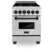 DISCONTINUED-ZLINE 24" Autograph Dual Fuel Range, Stainless, Black accents, RAZ-24-MB - Farmhouse Kitchen and Bath