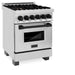 DISCONTINUED-ZLINE 24" Autograph Dual Fuel Range, Stainless, Black accents, RAZ-24-MB - Farmhouse Kitchen and Bath