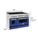 ZLINE 48" Gas on Gas Range in Stainless, Blue Matt Doors, RG-BM-48 - Farmhouse Kitchen and Bath