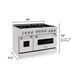 ZLINE 48" Gas On Gas Range In DuraSnow, Stainless Steel, RGS-SN-48 - Farmhouse Kitchen and Bath