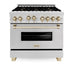 ZLINE 36" Autograph Edition Gas Range, Gold Accents, RGZ-36-G - Farmhouse Kitchen and Bath