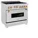 ZLINE 36" Autograph Edition Gas Range, Gold Accents, RGZ-36-G - Farmhouse Kitchen and Bath