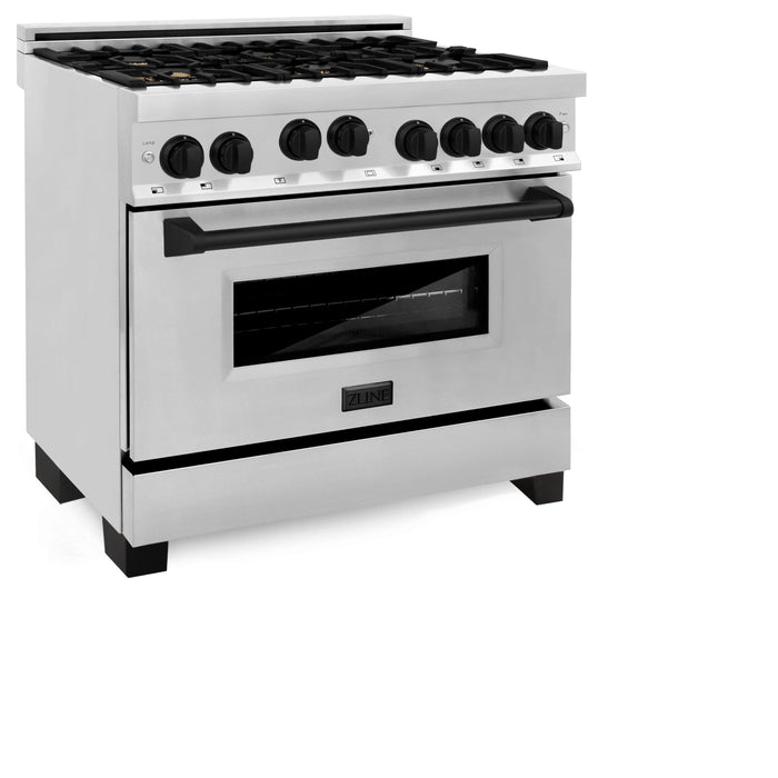 ZLINE 36" Autograph Edition, Gas Range, Gas Oven, RGZ-36-MB - Farmhouse Kitchen and Bath