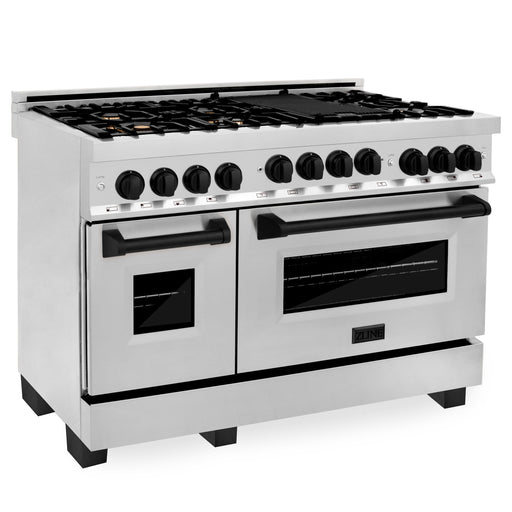 ZLINE 48" Autograph Edition, Gas Range, Black Accents, RGZ-48-MB - Farmhouse Kitchen and Bath