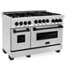 ZLINE 48" Autograph Gas Range, DuraSnow, Stainless  RGSZ-SN-48-MB - Farmhouse Kitchen and Bath