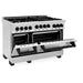 ZLINE 48" Autograph Gas Range, DuraSnow, Stainless  RGSZ-SN-48-MB - Farmhouse Kitchen and Bath