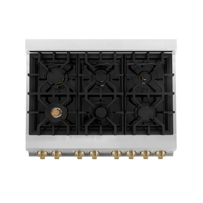 ZLINE 36" Autograph Edition, Range Gas Stove and Gas Oven, RGZ-WM-36-CB - Farmhouse Kitchen and Bath