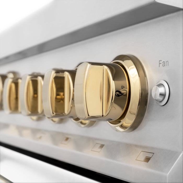 ZLINE 36" Autograph Edition, Gas Range, White Door, RGZ-WM-36-G - Farmhouse Kitchen and Bath