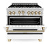ZLINE 36" Autograph Edition, Gas Range, White Door, RGZ-WM-36-G - Farmhouse Kitchen and Bath