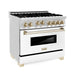 ZLINE 36" Autograph Edition, Gas Range, White Door, RGZ-WM-36-G - Farmhouse Kitchen and Bath