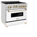 ZLINE 36" Autograph Edition, Gas Range, White Door, RGZ-WM-36-G - Farmhouse Kitchen and Bath