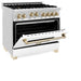 ZLINE 36" Autograph Edition, Gas Range, White Door, RGZ-WM-36-G - Farmhouse Kitchen and Bath