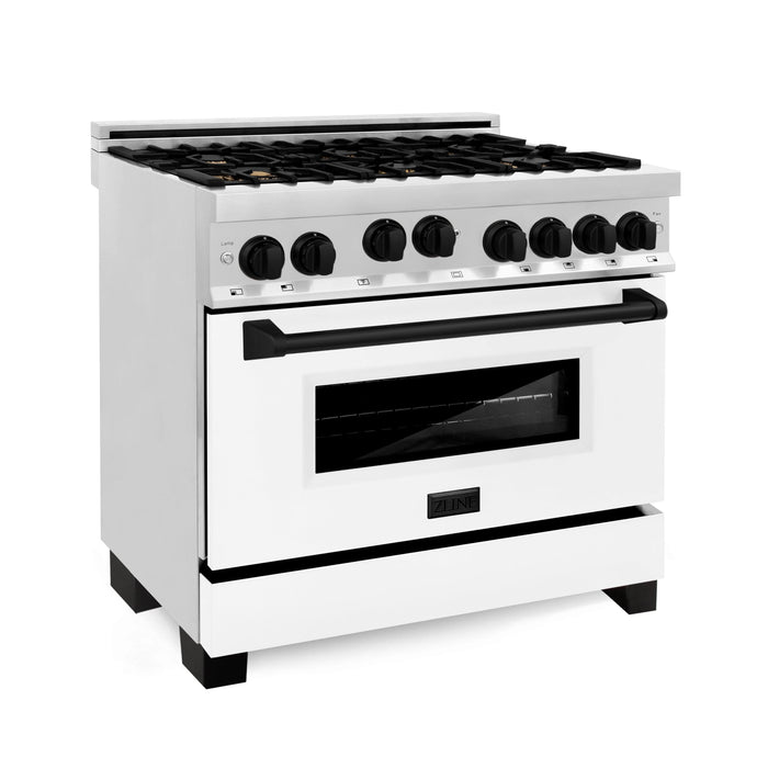 ZLINE 36" Autograph Edition, Range Gas Stove and Gas Oven, RGZ-WM-36-MB - Farmhouse Kitchen and Bath