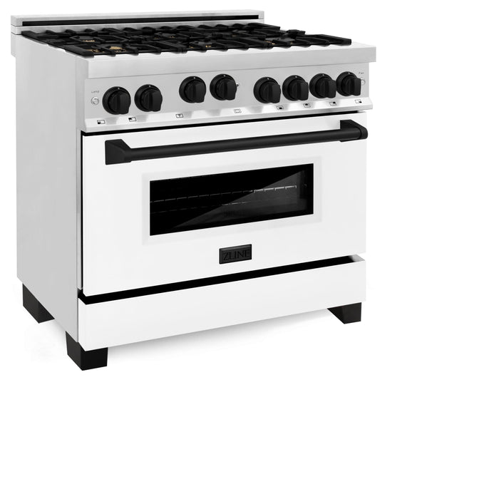 ZLINE 36" Autograph Edition, Range Gas Stove and Gas Oven, RGZ-WM-36-MB - Farmhouse Kitchen and Bath
