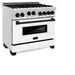 ZLINE 36" Autograph Edition, Range Gas Stove and Gas Oven, RGZ-WM-36-MB - Farmhouse Kitchen and Bath