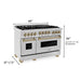 ZLINE 48" Autograph Gas Range, DuraSnow, Stainless  RGSZ-SN-48-CB - Farmhouse Kitchen and Bath