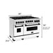 ZLINE 48" Autograph Gas Range, White Door, Black accent, RGZ-WM-48-MB - Farmhouse Kitchen and Bath