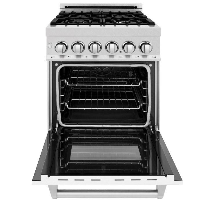 DISCONTINUED-ZLINE 24" Professional Dual Fuel Range, Matte White Door, RA-WM-24 - Farmhouse Kitchen and Bath