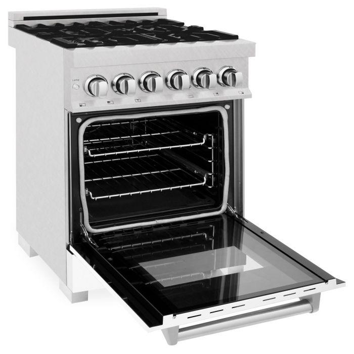 DISCONTINUED-ZLINE 24" Professional Dual Fuel Range, Matte White Door, RA-WM-24 - Farmhouse Kitchen and Bath