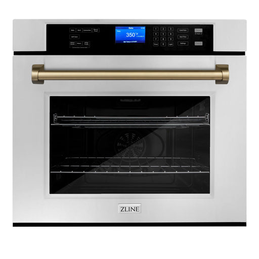 ZLINE 30" Autograph Edition Single Wall Oven with Self Clean and True Convection in Stainless Steel AWSZ-30-CB - Farmhouse Kitchen and Bath