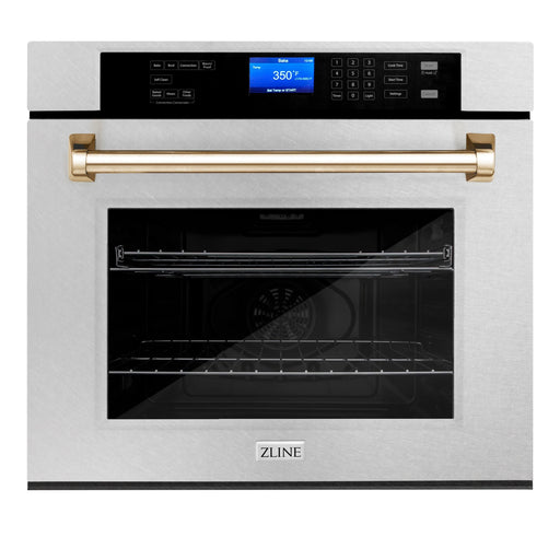 ZLINE 30" Autograph Edition Single Wall Oven with Self Clean and True Convection Stainless Steel AWSSZ-30-G - Farmhouse Kitchen and Bath
