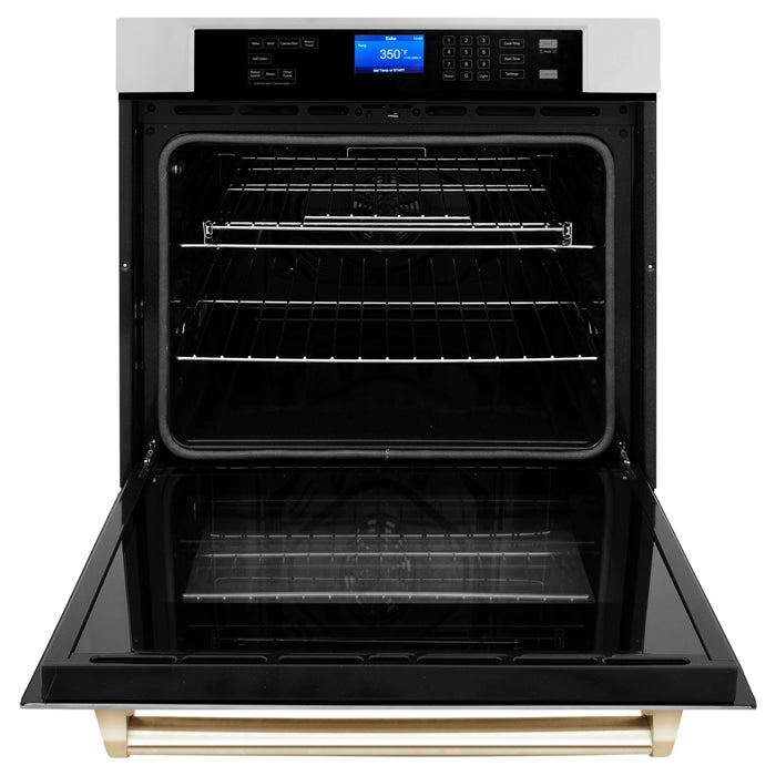 ZLINE 30" Autograph Edition Single Wall Oven with Self Clean and True Convection in Stainless Steel AWSZ-30-G - Farmhouse Kitchen and Bath