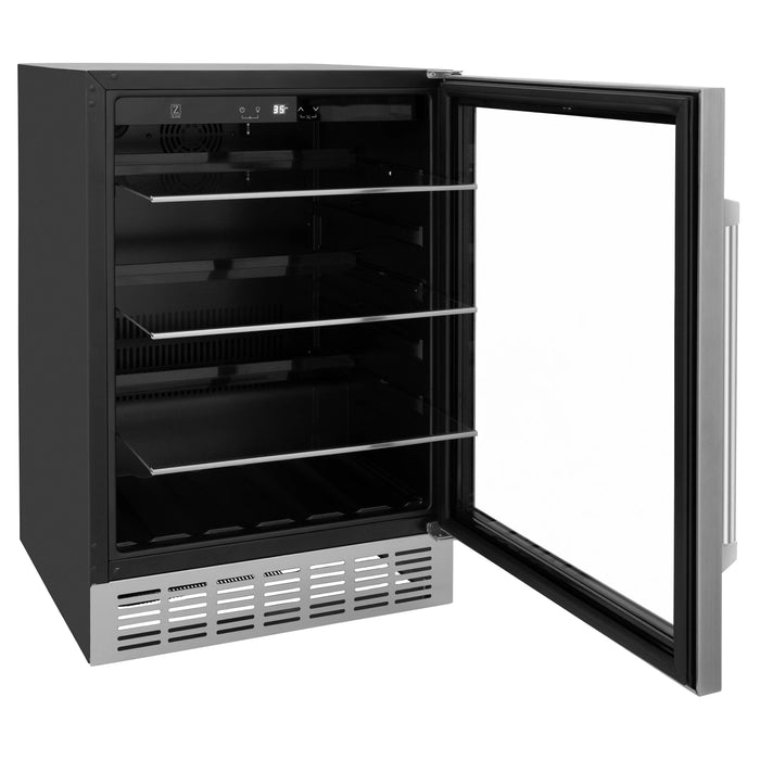 ZLINE 24" Monument 154 Can Beverage Fridge in Stainless Steel RBV-US-24 - Farmhouse Kitchen and Bath