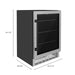 ZLINE 24" Autograph Edition 154 Can Beverage Cooler Fridge with Adjustable Shelves in Stainless Steel with Matte Black Accents RBVZ-US-24-MB - Farmhouse Kitchen and Bath