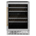 ZLINE 24" Monument Autograph Edition Dual Zone 44-Bottle Wine Cooler in Stainless Steel with Champagne Bronze Accents RWVZ-UD-24-CB - Farmhouse Kitchen and Bath