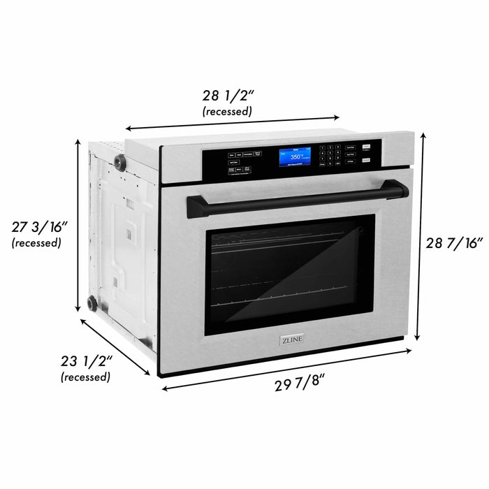 ZLINE 30" Autograph Edition Single Wall Oven with Self Clean and True Convection Stainless Steel AWSSZ-30-MB - Farmhouse Kitchen and Bath