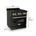 ZLINE 30" Autograph Gas Range, Black Stainless, Gold Accents, RGBZ-30-G - Farmhouse Kitchen and Bath