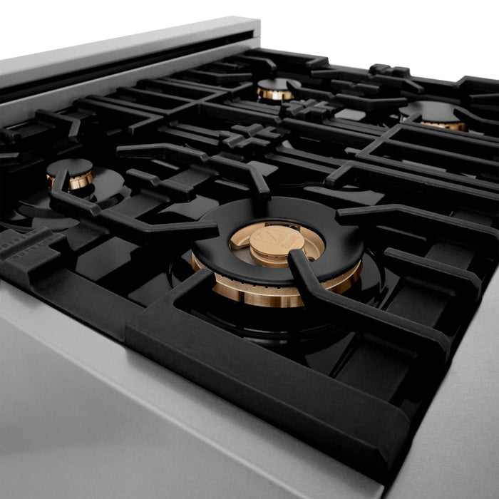 ZLINE 30" Autograph Gas Range, DuraSnow, White Door, RGSZ-WM-30-G - Farmhouse Kitchen and Bath