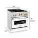 ZLINE 30" Autograph Gas Range, DuraSnow, White Door, RGSZ-WM-30-G - Farmhouse Kitchen and Bath