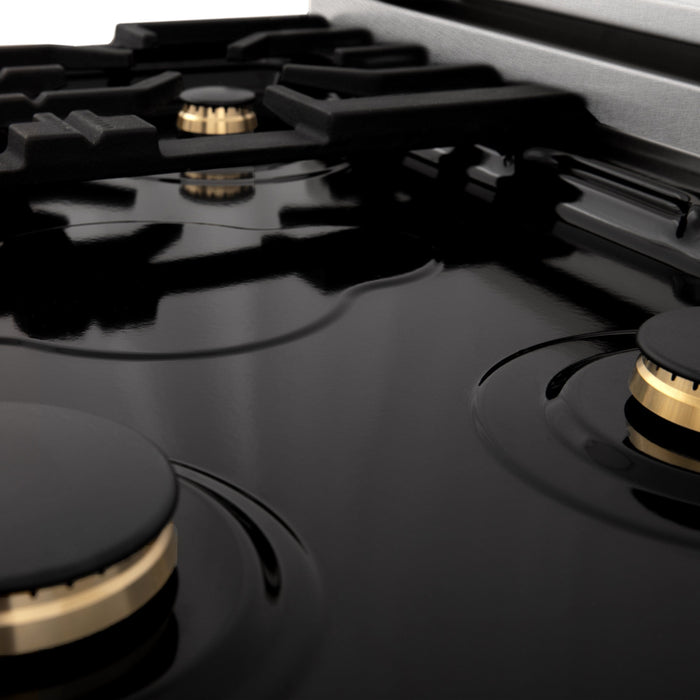 ZLINE 30" Autograph Gas Range, DuraSnow, White Door, RGSZ-WM-30-G - Farmhouse Kitchen and Bath