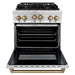 ZLINE 30" Autograph Edition, Gas Range, Gas Oven White Door, RGZ-30-CB - Farmhouse Kitchen and Bath